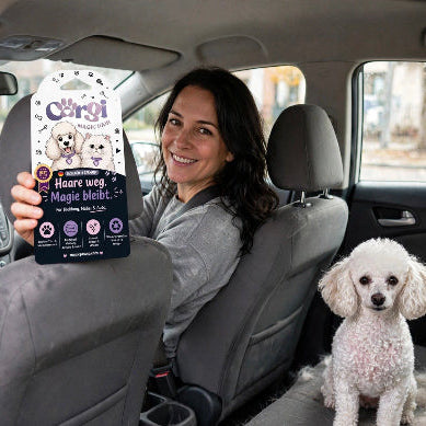 Frau Auto_Corgi_Magic_Hair_Tierhaarentferner